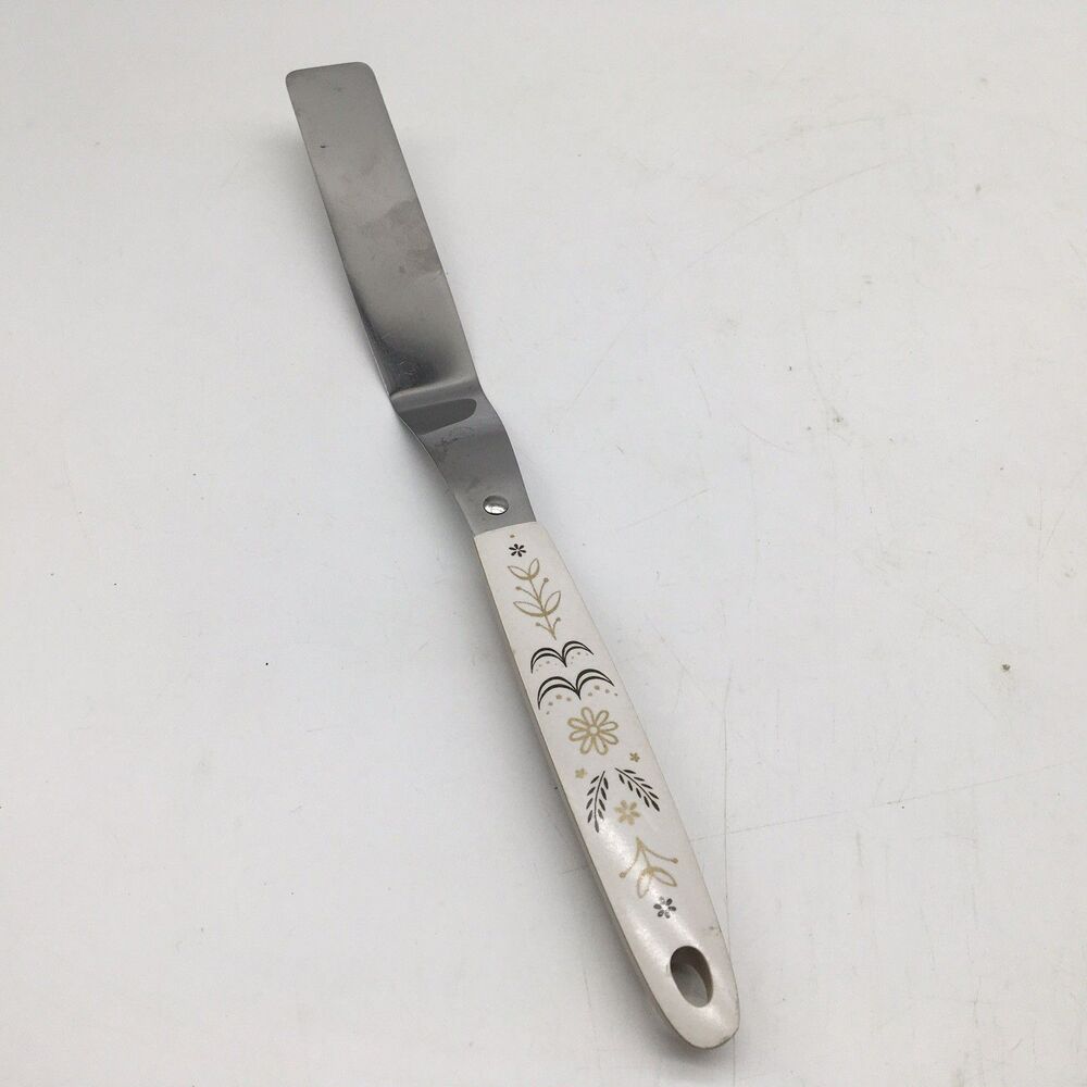 Flint Arrowhead Harvest Wheat Pattern Icing Spreader Spatula Stainless Vtg 12”